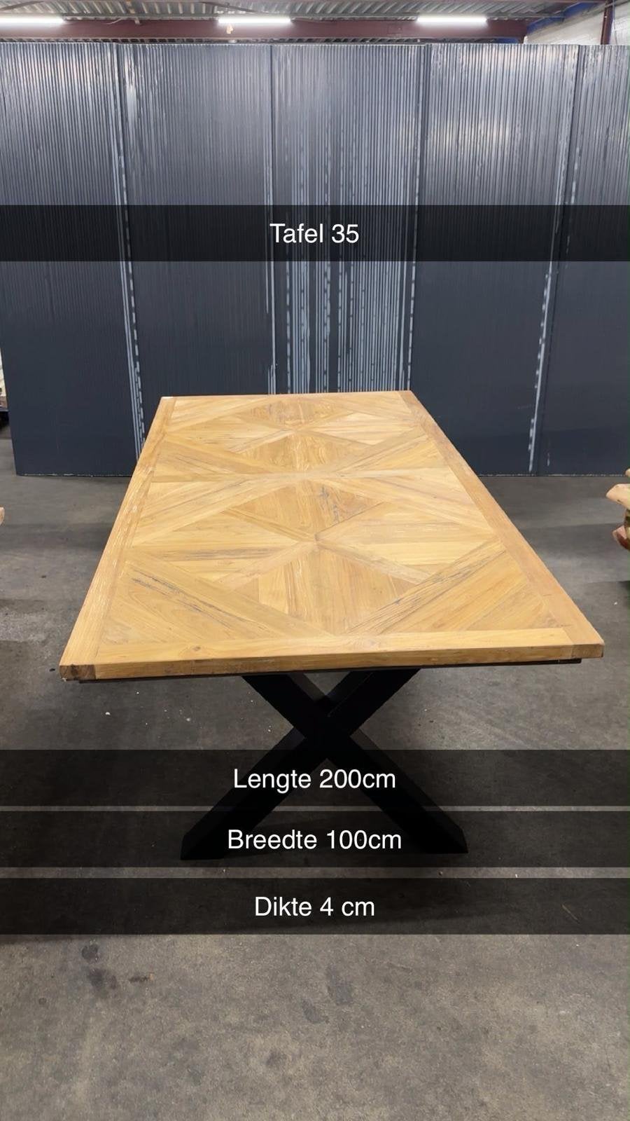 Eettafels met nieuwe poten 195-200cm 5 keuze poten, Ophalen of Verzenden, Zo goed als nieuw, Rechthoekig