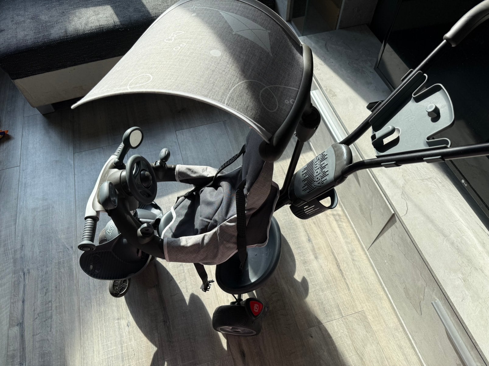 Smoby Baby Driver driewieler met accessoires, Ophalen, Gebruikt, Duwstang