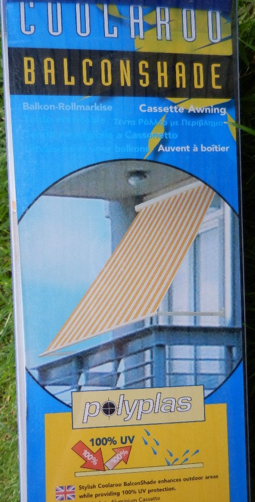 2 Balkon UV zonneschermen van Coolaroo (blauw/wit), Ophalen, Nieuw, Minder dan 250 cm, 150 tot 300 cm
