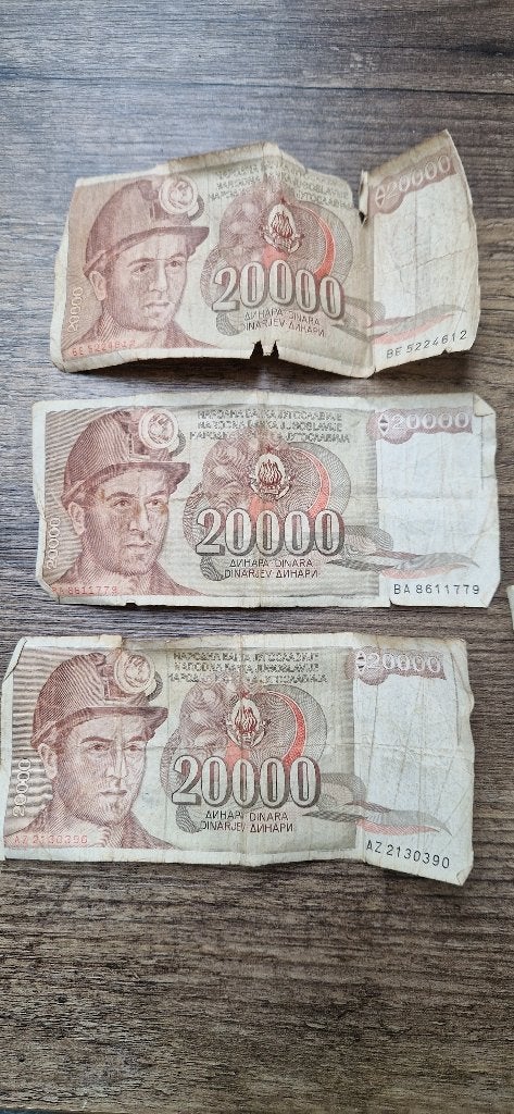 Setje Joegoslavische Dinars (20.000 en 50.000), Postzegels en Munten, Bankbiljetten | Europa | Niet-Eurobiljetten, Ophalen of Verzenden