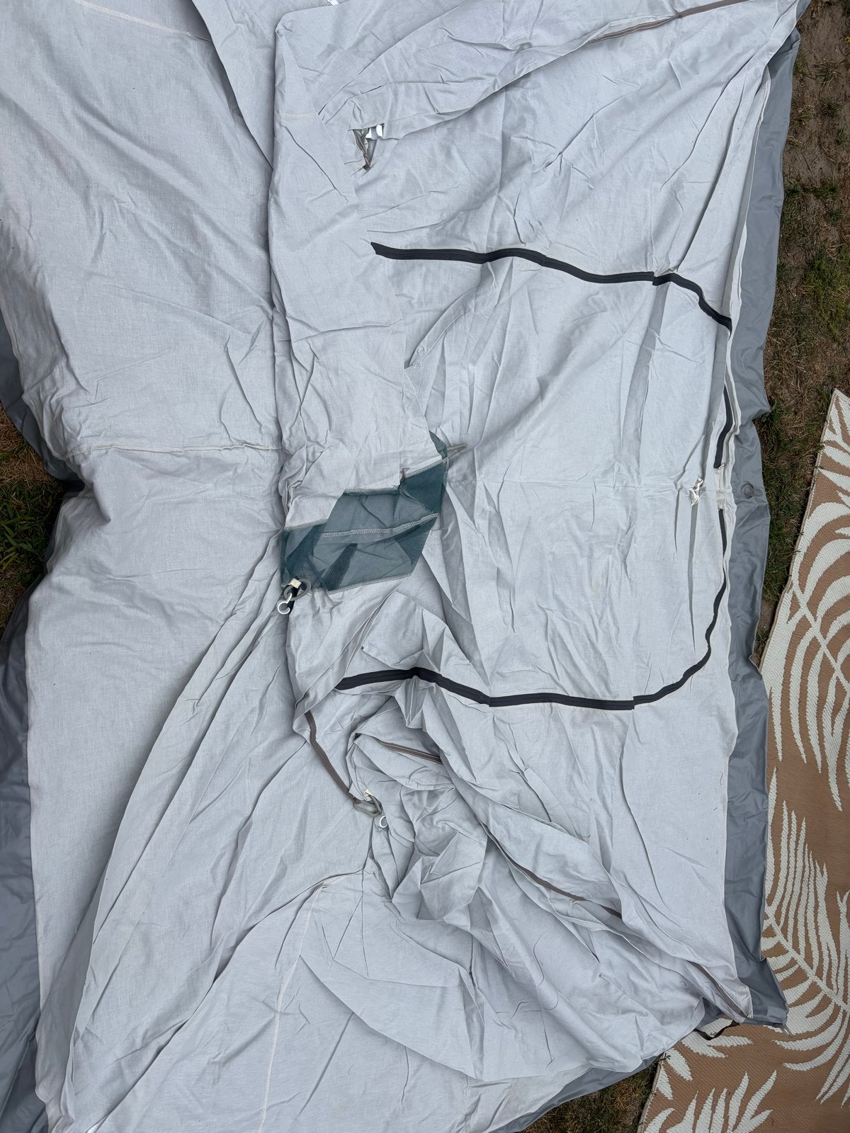 Dubbele slaaptent - 2 kamers voor 2 personen, Caravans en Kamperen, Ophalen, Zo goed als nieuw, Tot en met 2