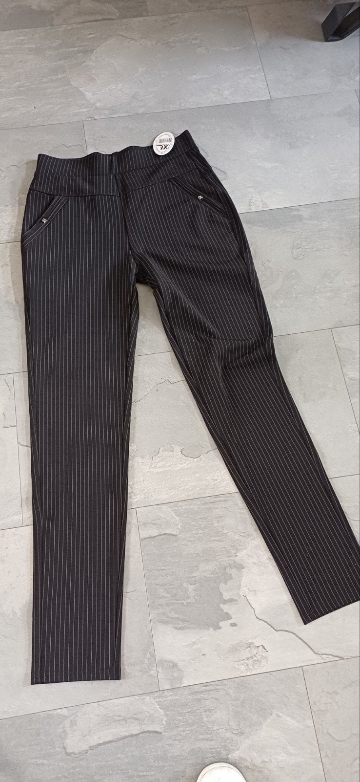 Tka nieuwe krijtstreep broek maat s taille 36 cm, Zwart, Nieuw, Ophalen of Verzenden, Maat 34 (XS) of kleiner