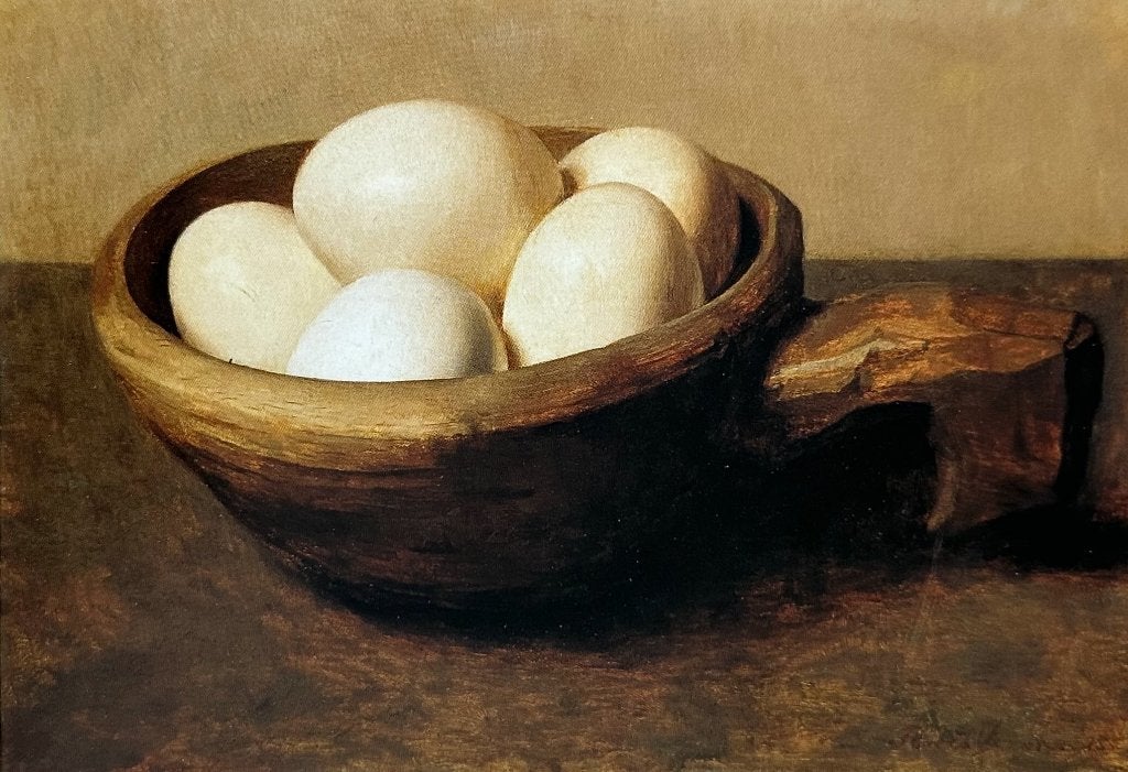 00359b  FLORIS VERSTER ~ Nap met eieren Stilleven uit 1915, Verzenden, 1980 tot heden, Ongelopen, Overige thema's