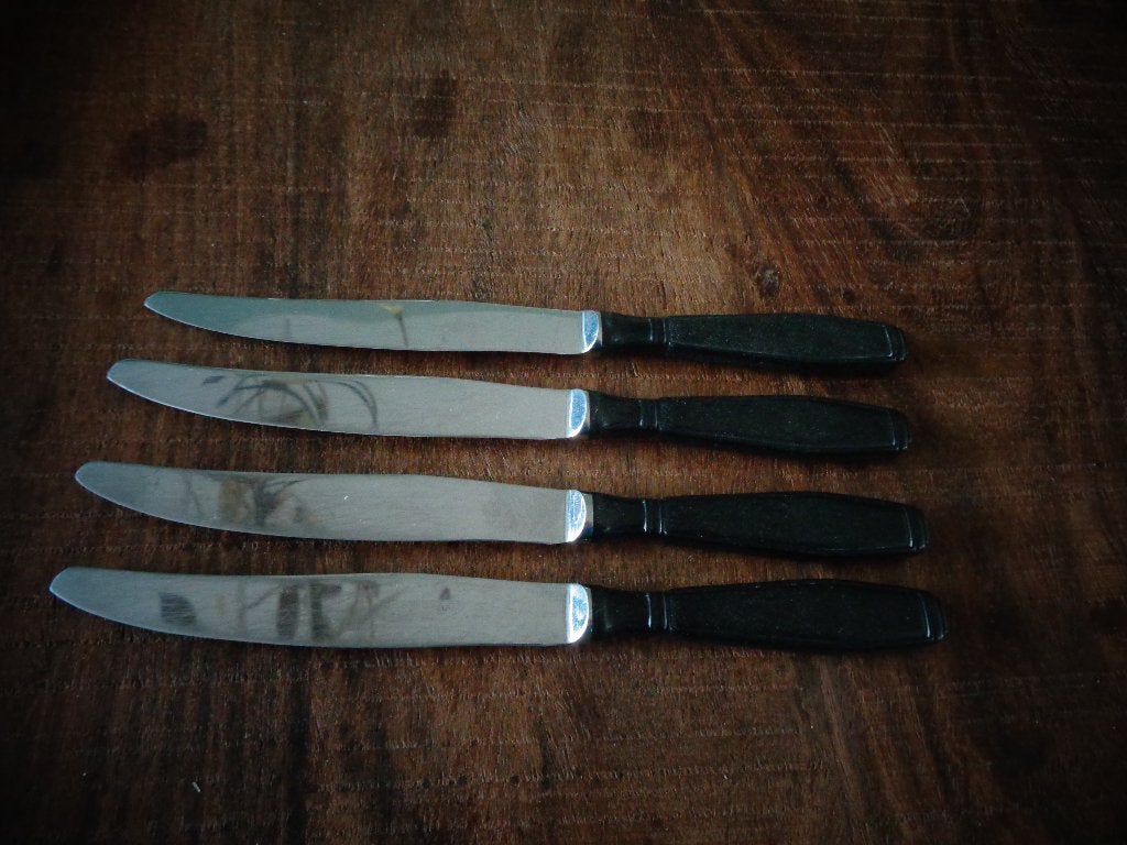 Gero Zilmeta messen met zwart Ebba-heft. 4 stuks, Antiek en Kunst, Ophalen of Verzenden