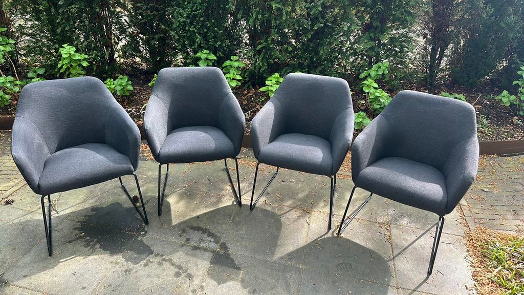 4 eetkamerstoelen, Huis en Inrichting, Stoelen, Ophalen, Gebruikt, Vier, Stof