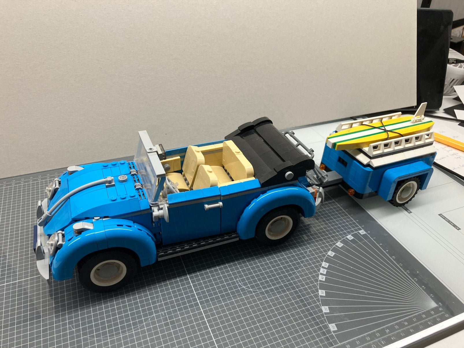 lego kever cabrio met aanhanger, Gebruikt, Lego, Ophalen of Verzenden, Compleet