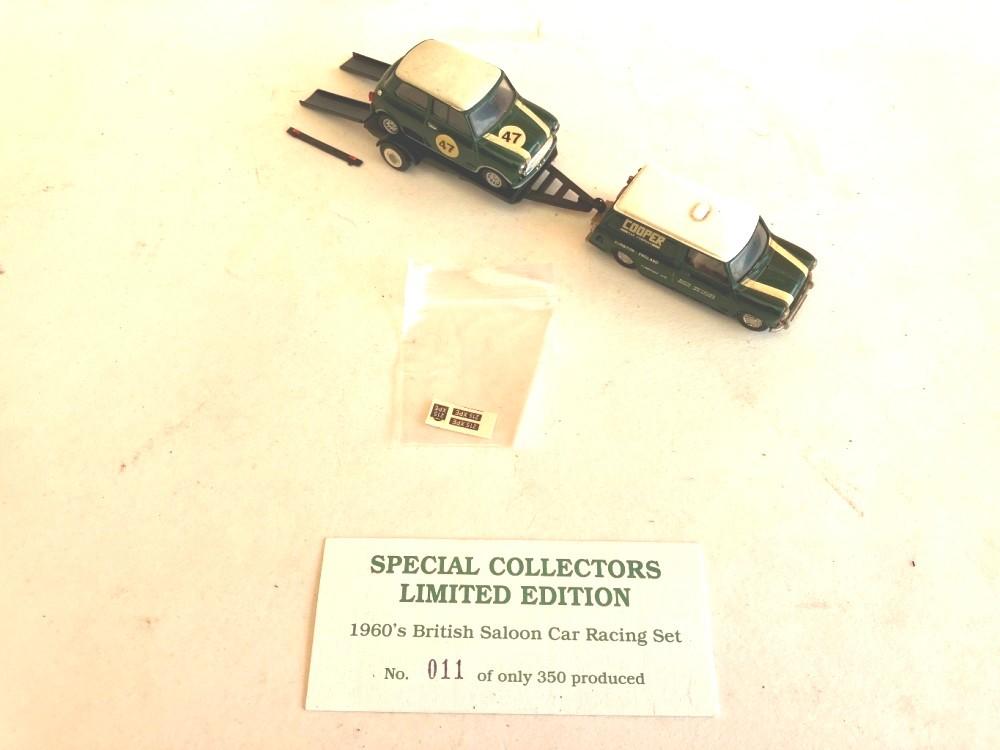 Mini Van "Cooper Car Company" met trailer & racing Mini., Hobby en Vrije tijd, Modelauto's | 1:43, Zo goed als nieuw, Auto, Overige merken