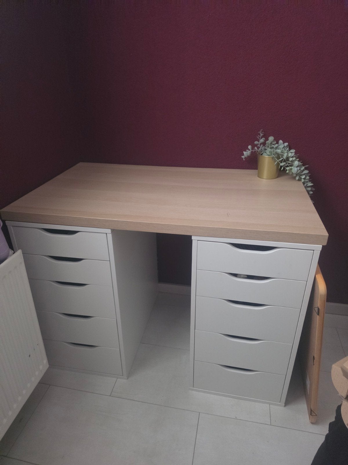 IKEA Alex ladeblokken met bamboe bureaublad, Ophalen