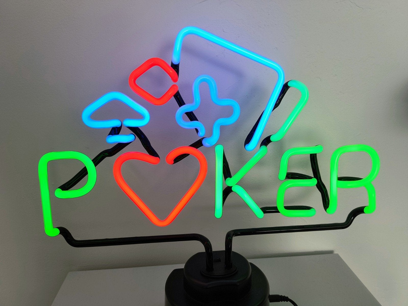 Neon Poker Tafellamp - Origineel in doos, Ophalen, Gebruikt, Meerkleurig, Overige stijlen
