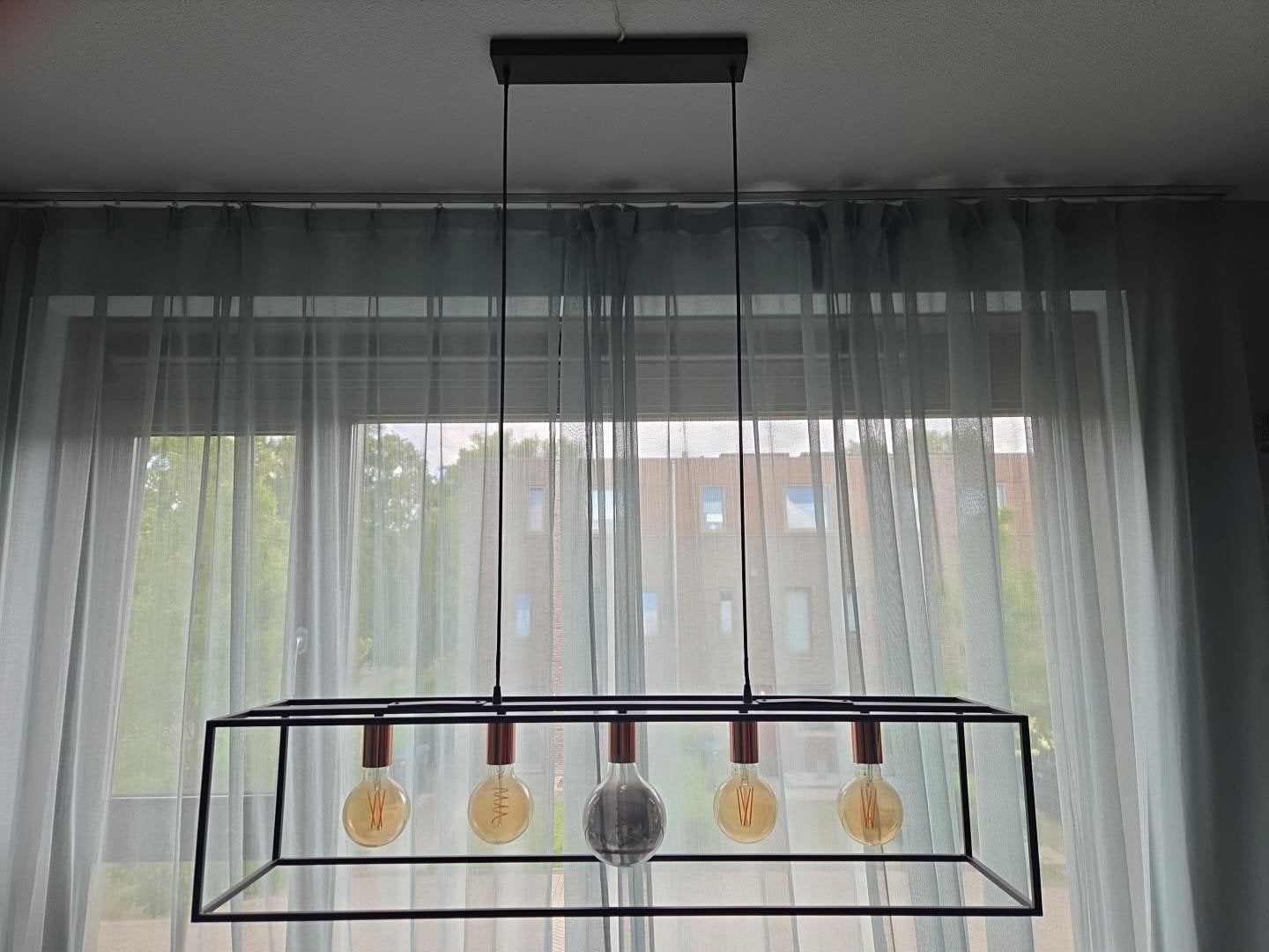 Moderne hanglamp, Ophalen, Modern, Industrieel, E27 (groot), Zo goed als nieuw