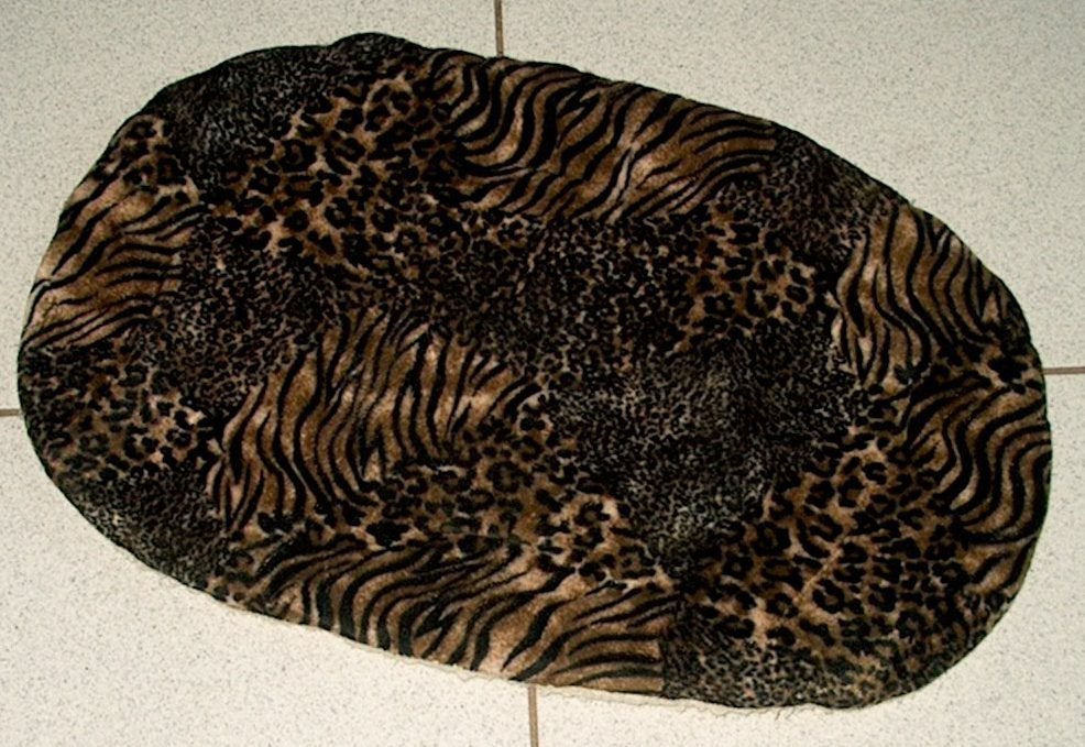 Plat kussentje / dekje met velours panter-tijger print, Ophalen, Zo goed als nieuw, Polyester