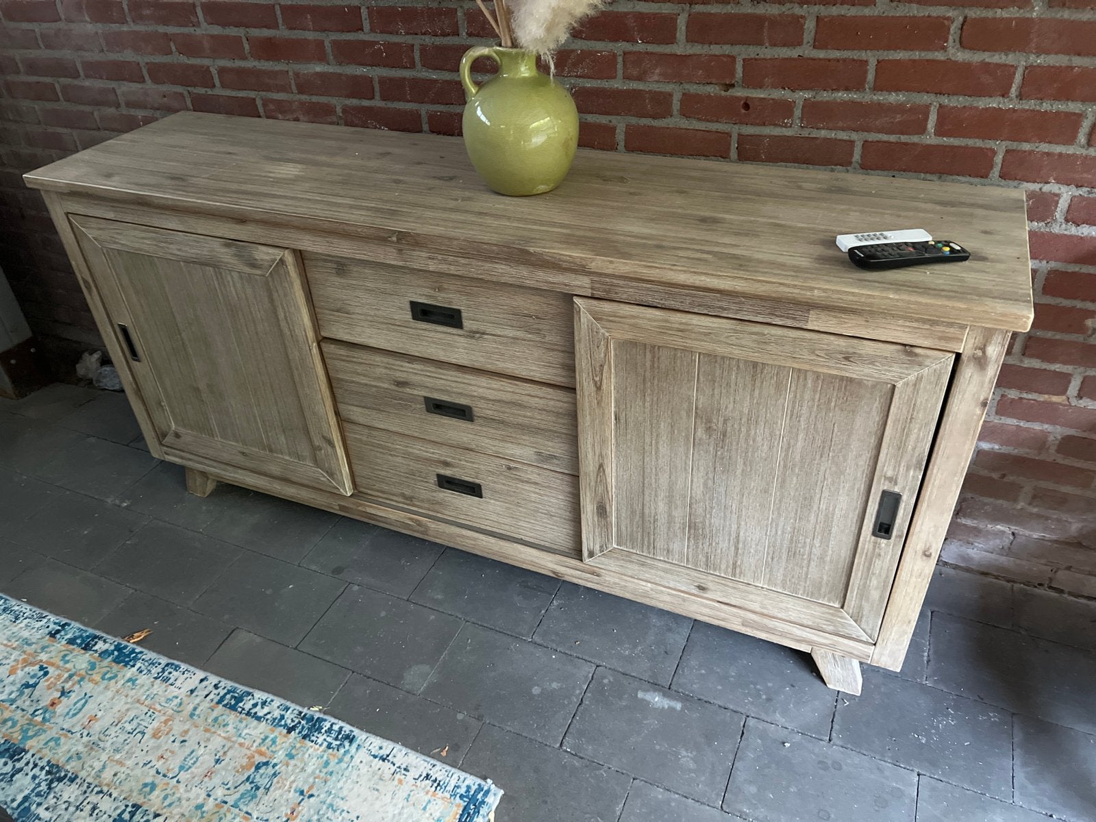 Stijlvol houten dressoir met lades en deuren, Ophalen, Gebruikt, 150 tot 200 cm, Met lade(s)