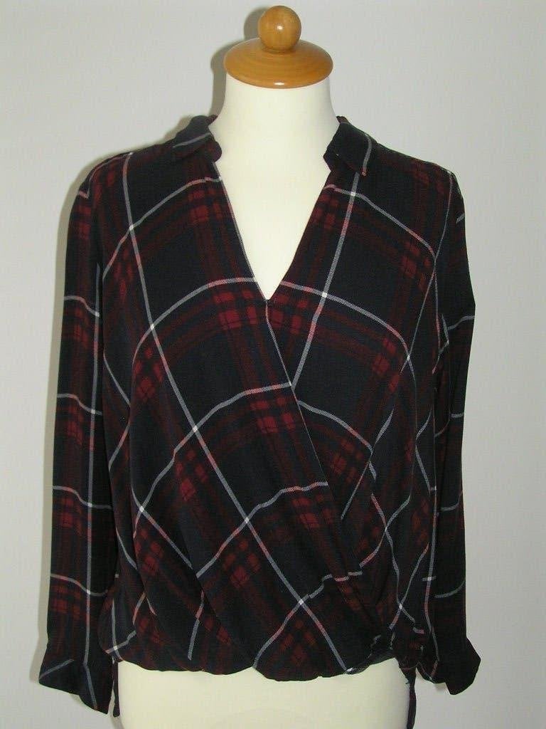 Rood blauw geruite blouse maat S., Nieuw, Maat 36 (S), Rood, Bershka