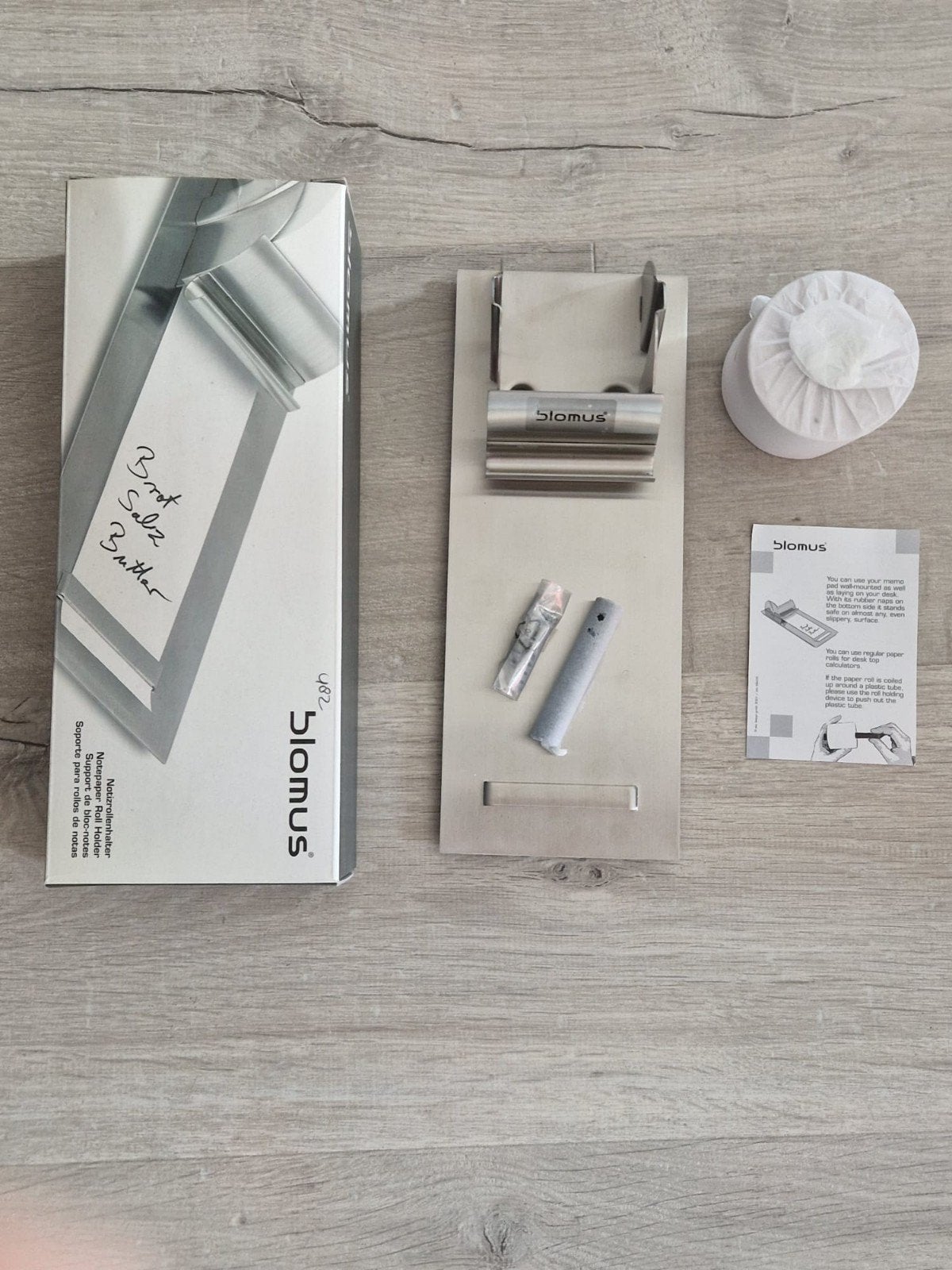 Blomus Notizrollenhalter Notepaper Roll Holder RVS, Overige typen, Ophalen of Verzenden, Metaal, Nieuw