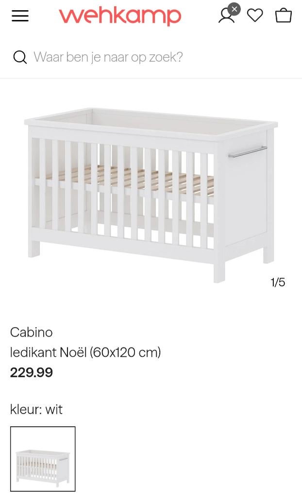 Babybed Ledikant Cabino, Ophalen, Zo goed als nieuw, Ledikant