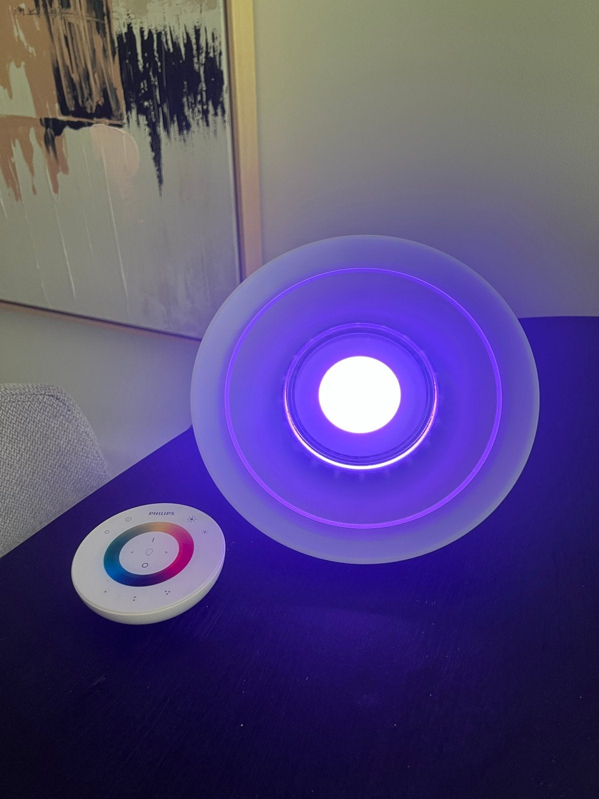 Philips Livingcolor lamp met afstandsbediening van (wit), Kunststof, Wit, Ophalen of Verzenden, Draadloos