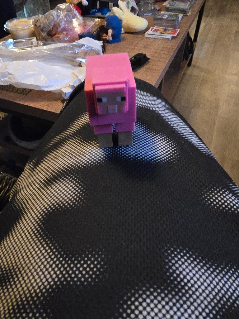 Minecraft roze schaap figuur, Verzamelen, Ophalen of Verzenden, Zo goed als nieuw