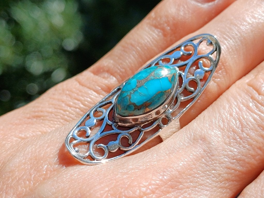 Vanoli 925 zilveren ring koper turquoise maat 17,25, Daiva1973@hotmail.com, Vanoli, Blauw, Amsterdam