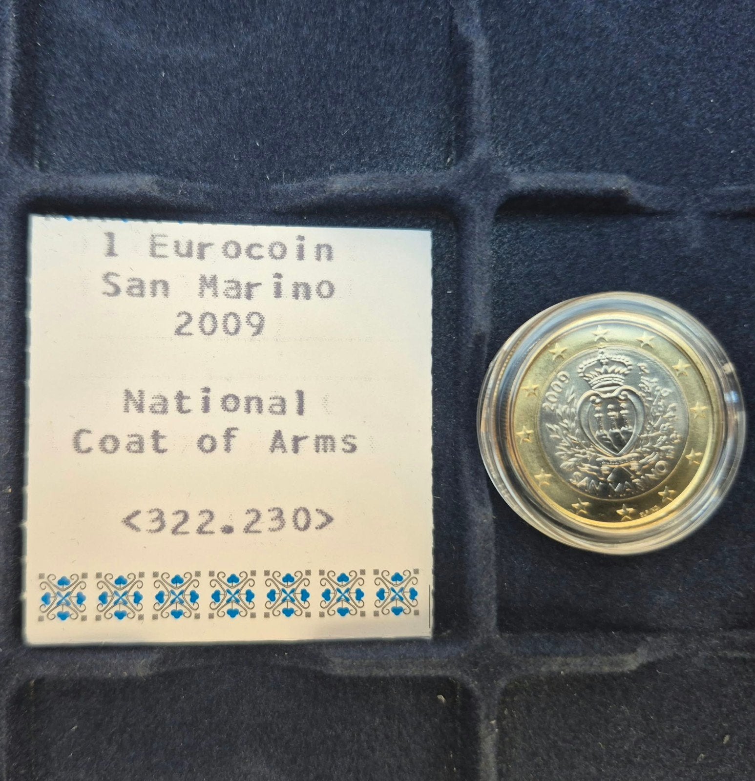 1 Eurocoin San Marino 2009 - Nationaal Wapen, Ophalen of Verzenden, San Marino, 1 euro, Losse munt