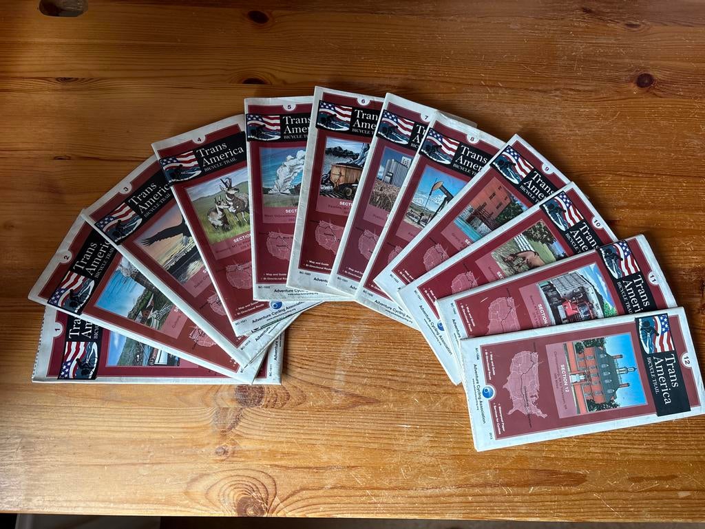 Trans America Bicycle Trail: Complete Fietsgids Set, Overige merken, Fiets- of Wandelgids, Ophalen of Verzenden, Zo goed als nieuw