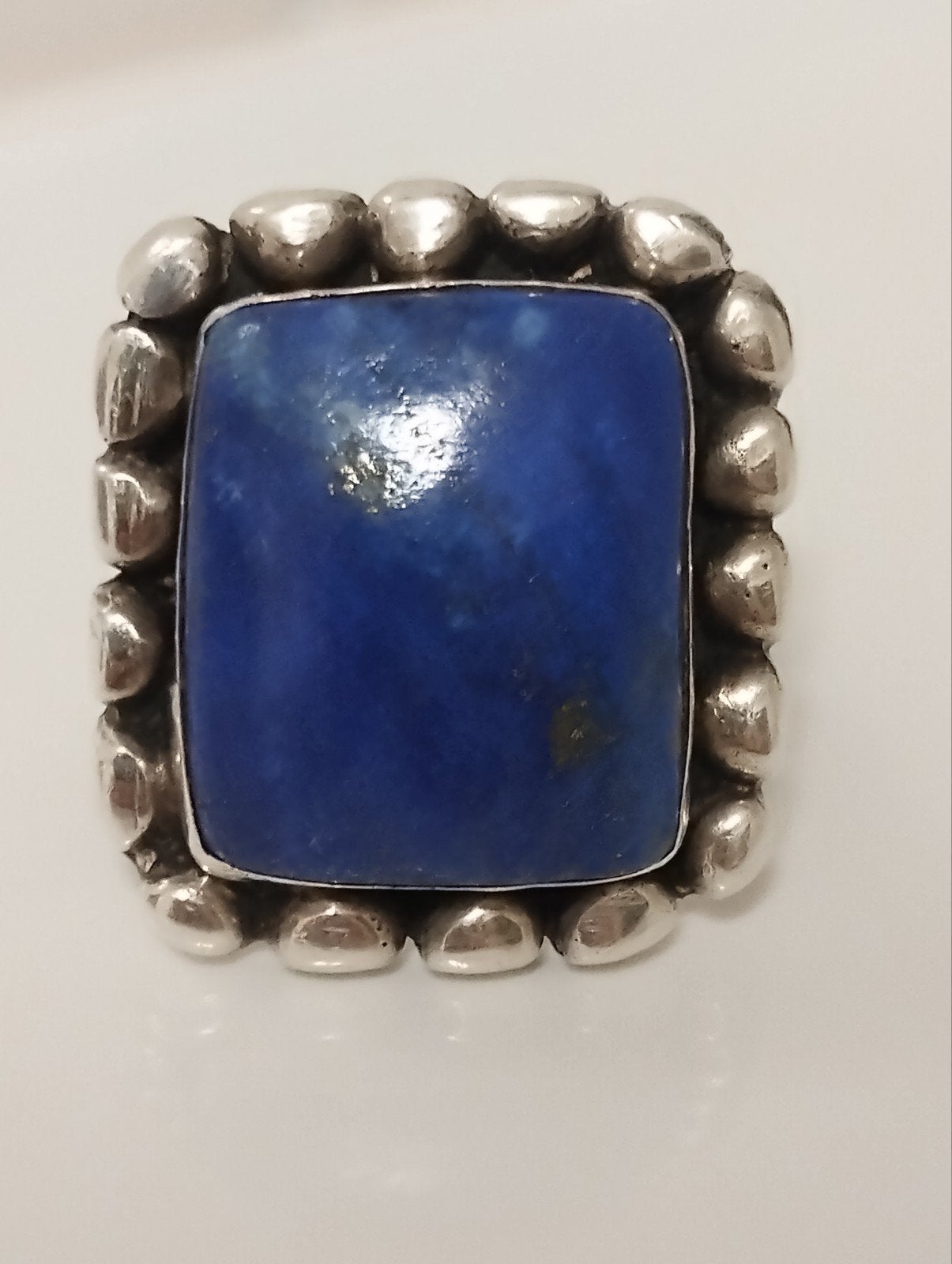 Antieke sterling zilveren ring Lapis Lazuli Afghanistan, Ophalen of Verzenden, Zilver, Ring