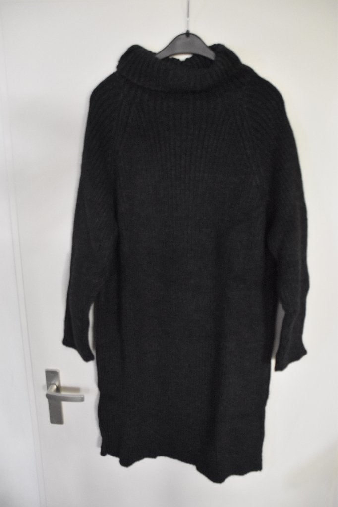 prachtige nieuwe zwarte wolmix warme gebreide jurk maat 48, Kleding | Dames, Nieuw, Ophalen of Verzenden, Wehkamp, Jurk