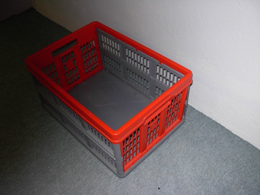 Opbergkratje    Inklapbaar    Rood, Doe-het-zelf en Verbouw, Ophalen, Gebruikt, 40 tot 60 cm, Opvouwbaar