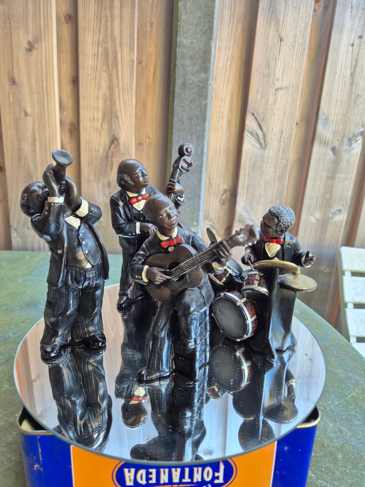 Jazzband Beeldjes - Vintage Muzikanten Decoratie, Ophalen, Groep mensen, Minder dan 20 cm, Handgemaakt