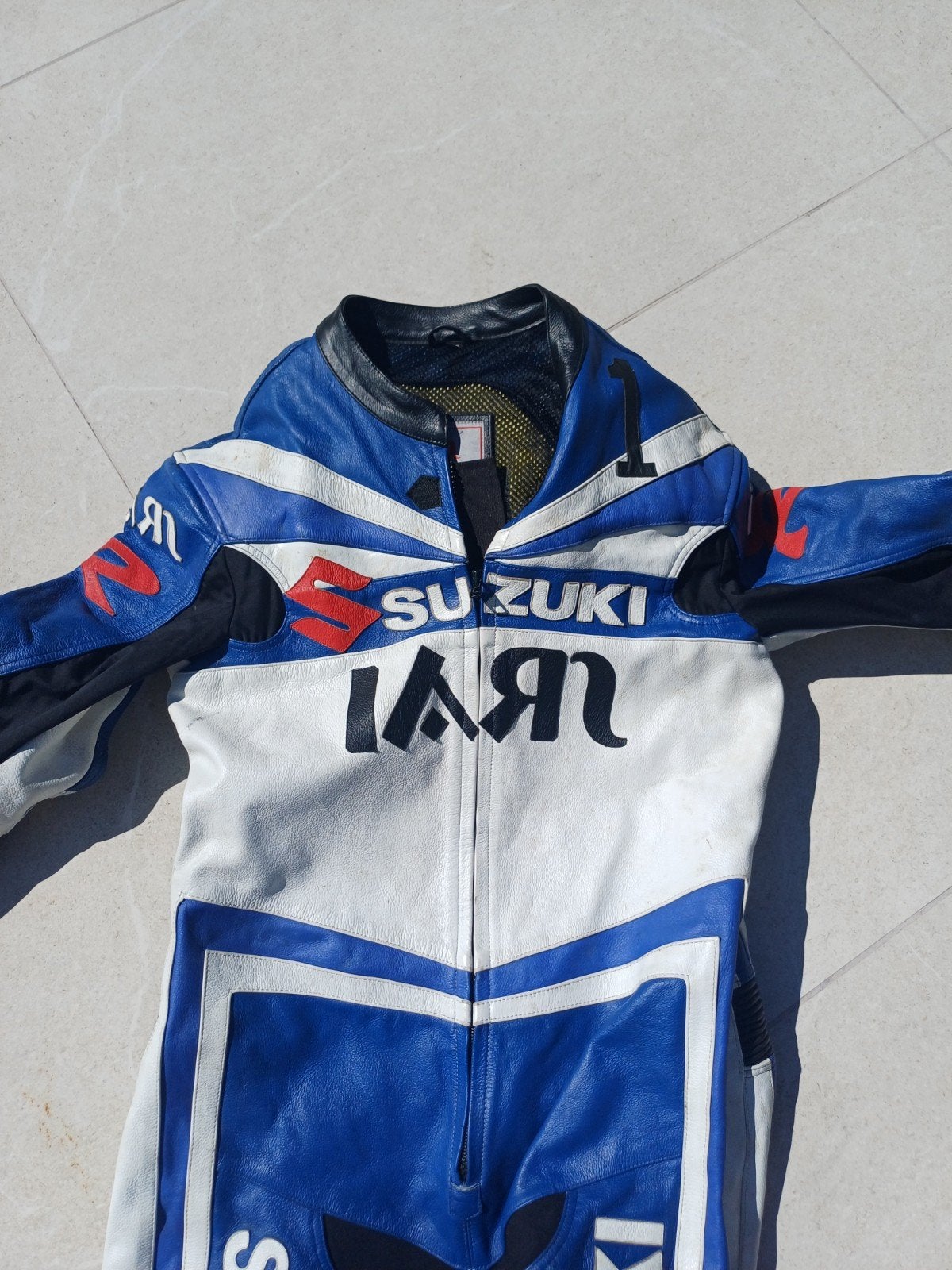 Suzuki Motorpak Maat 58 - Blauw/Wit Leren Combipak, Ophalen of Verzenden, Suzuki, Tweedehands, Heren