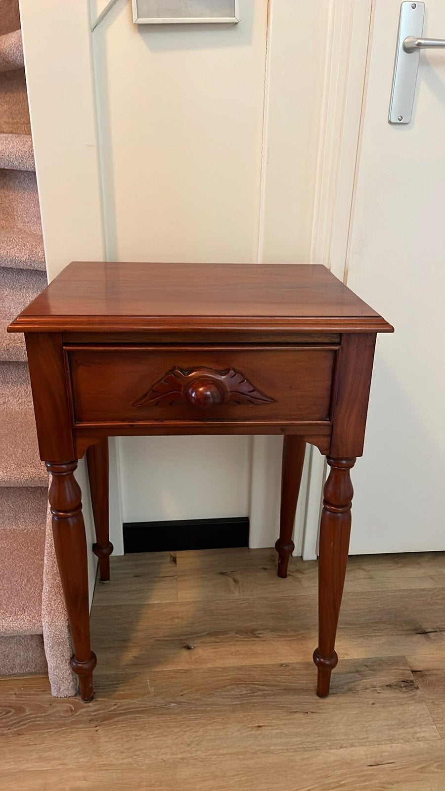 Antieke bijzettafel met lade - Massief hout, Ophalen