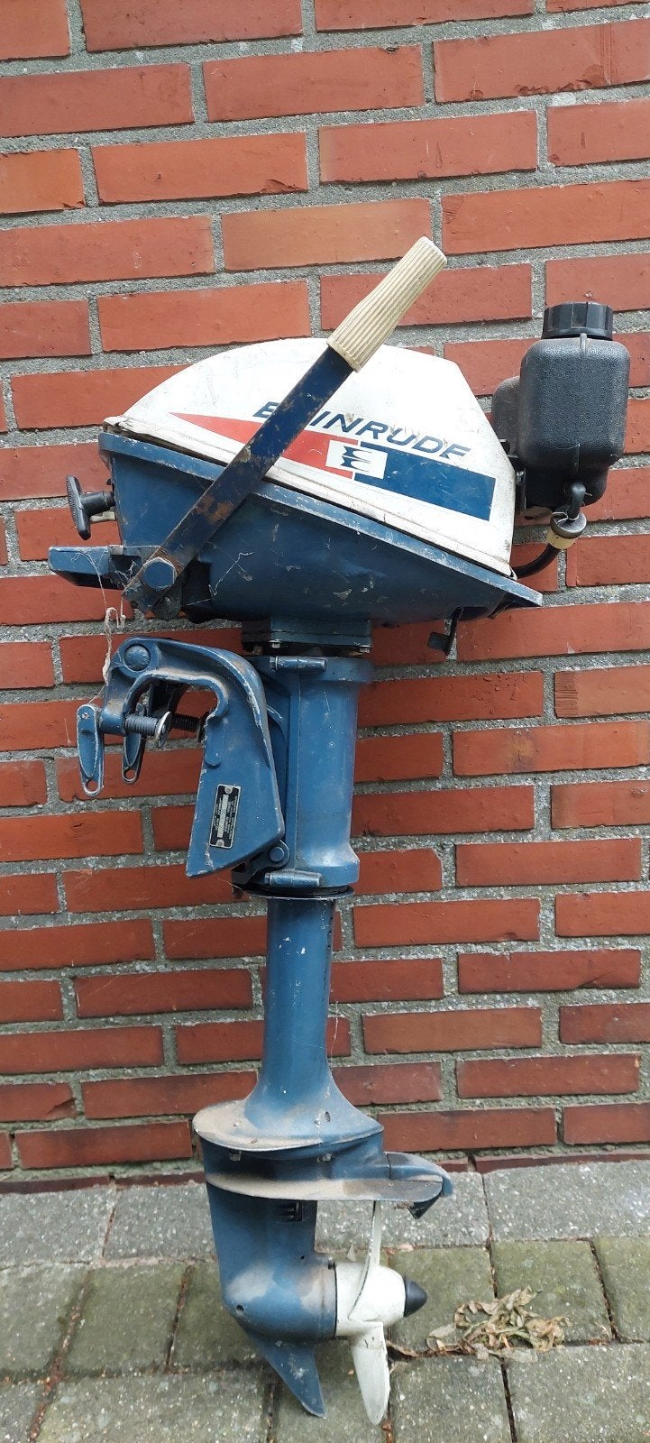Evinrude Yachtwin 4 pk buitenboordmotor, Ophalen, Gebruikt
