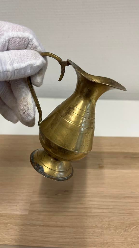 Vintage Messing Kannetje – Slanke Schenkkan met Patina, Antiek en Kunst, Ophalen of Verzenden