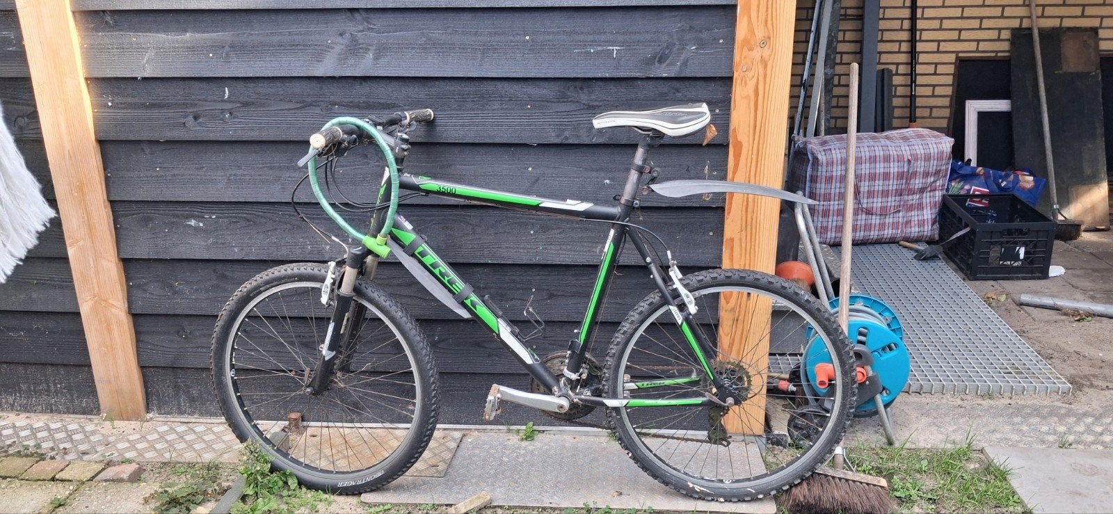Trek Mountainbike - Zwart/Groen - Gebruikt, Ophalen, Gebruikt, Geen vering, Trek