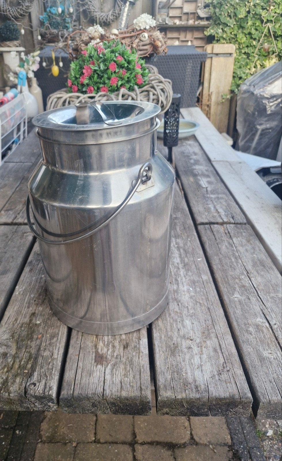 15 liter rvs melkbus, Tuin en Terras, Tuinwanddecoratie, Ophalen of Verzenden