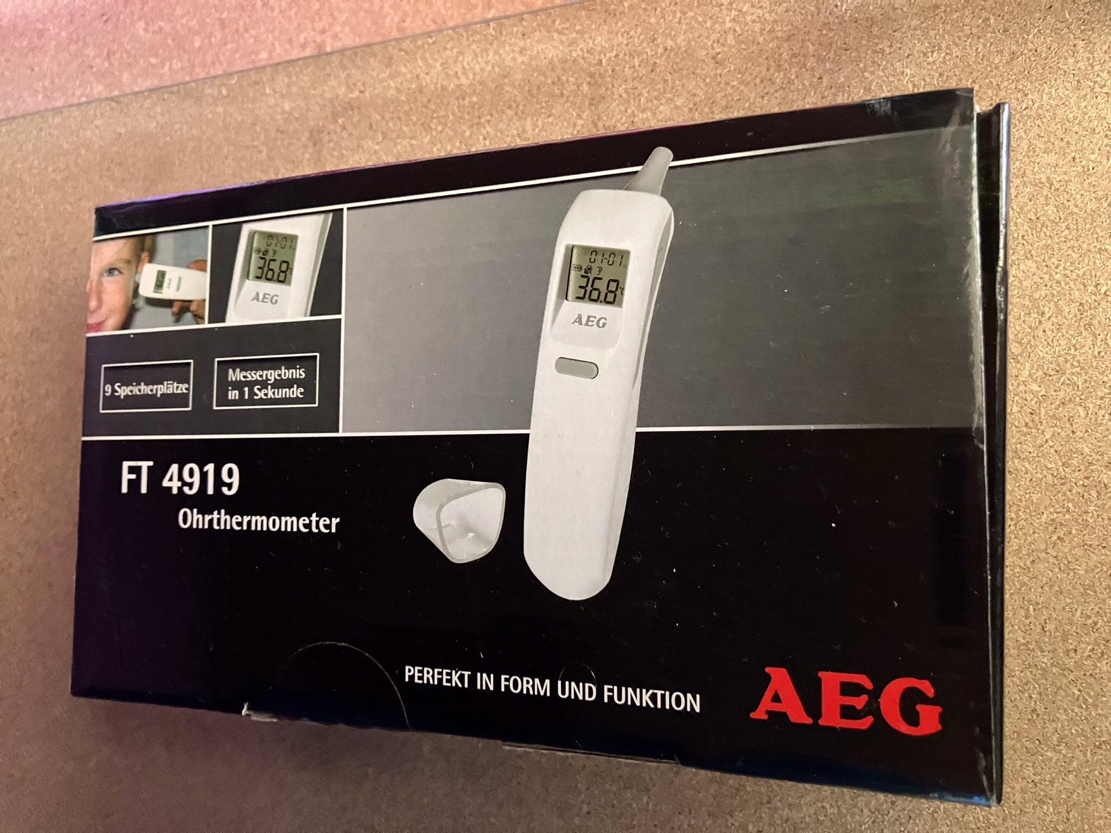 Nieuw=AEG oorthermometer=FT 4919, Lichaamsthermometer, Kunststof, Draadloos, Nieuw