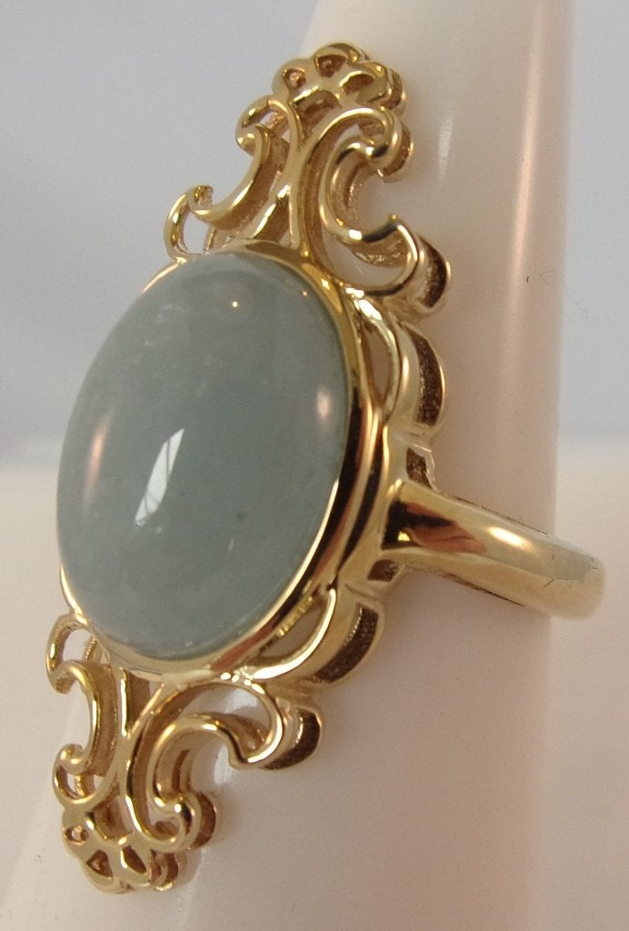 Nieuwe damesring, maat 17, goud, Aquamarijn, Sieraden, Tassen en Uiterlijk, Ringen, Nieuw, 17 tot 18, Met edelsteen, Dame