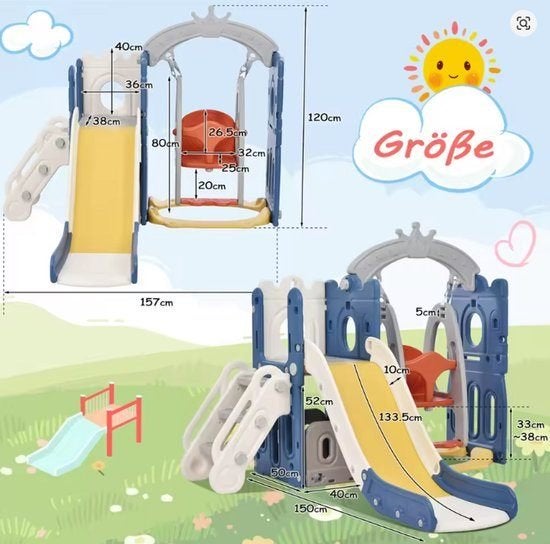5-In-1 Glijbaan - Kinderspeeltuin - met Basketbalring - Scho, Corvance B.V., Verzenden, Nieuw, Corvancebol@gmail.com
