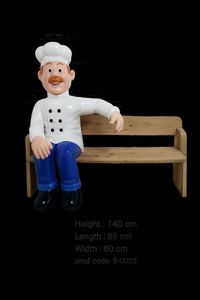 Mascottes met houten bankje 140cm diverse designs - nieuw, Ophalen of Verzenden, Nieuw, Overige materialen, Overige typen