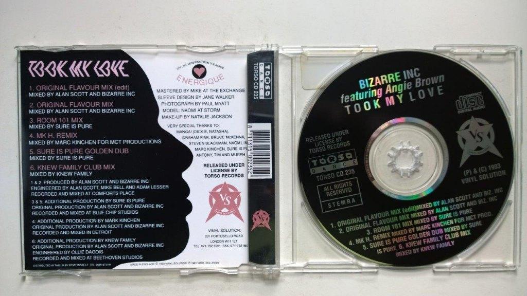 Bizarre Inc Featuring Angie Brown - Took My Love, Maxi-single, Ophalen of Verzenden, Zo goed als nieuw, 1 single