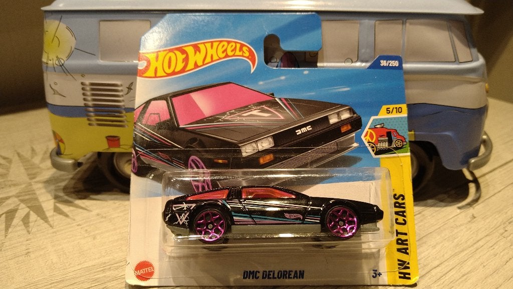 Hot Wheels DMC DeLorean 2025 HW Art Cars Black 1:64, Ophalen of Verzenden, Nieuw, Auto
