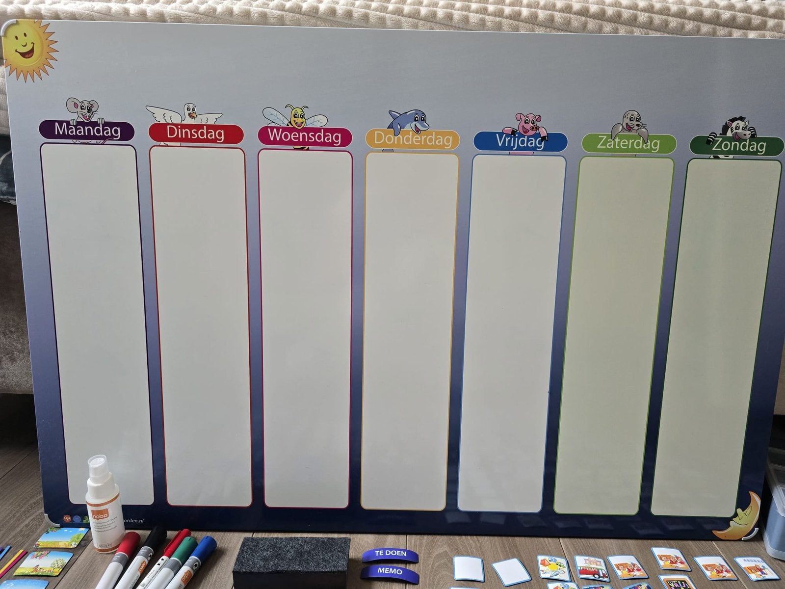 Week planbord kinderen (90x60 cm) met veel extra’s, Ophalen of Verzenden, Zo goed als nieuw