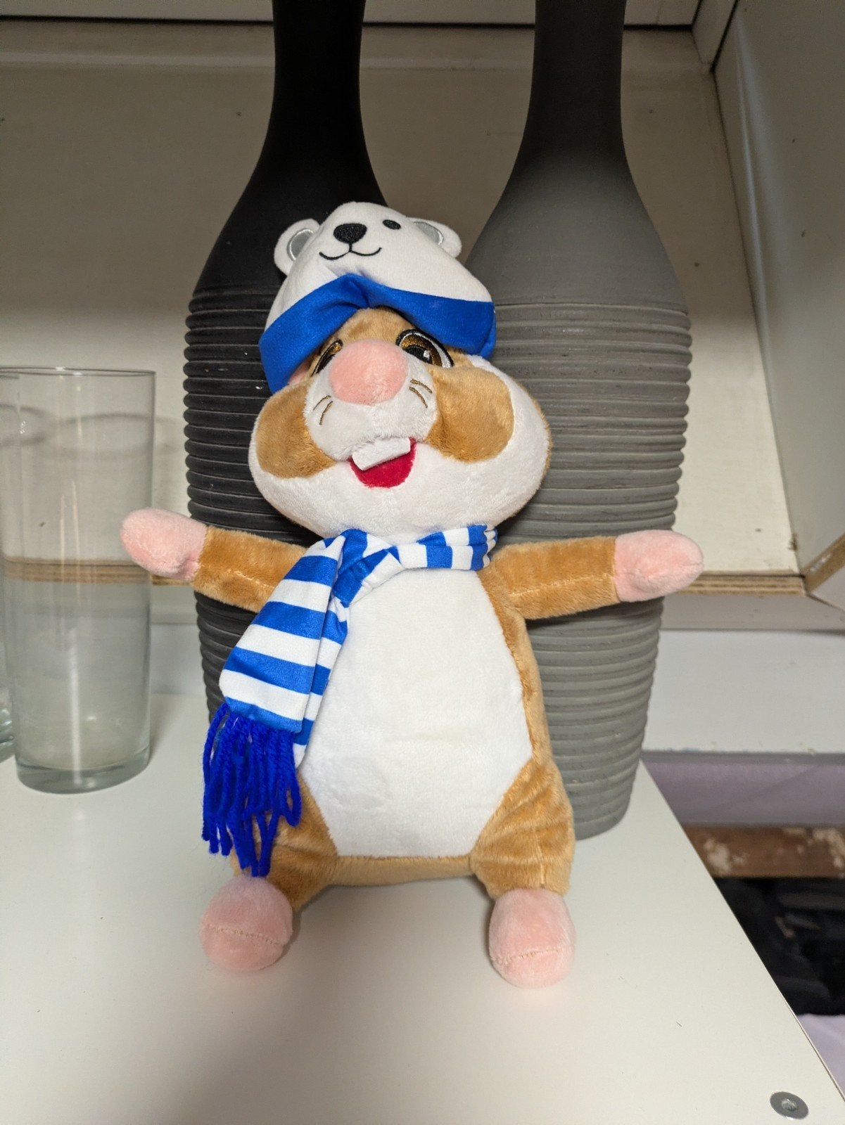 Leuke hamster knuffel met muts en sjaal, Ophalen of Verzenden