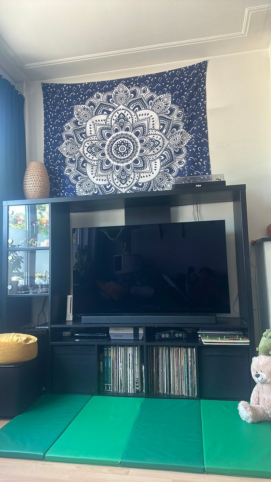 Ikea kallax tv kast met 10 vakken, Ophalen, Gebruikt, Glas, 100 tot 150 cm