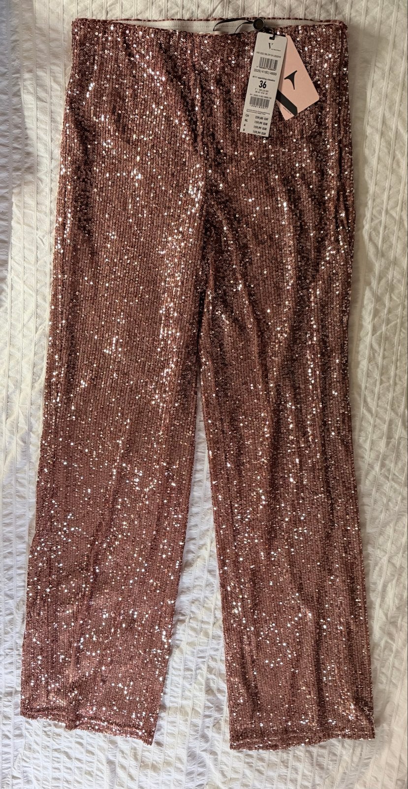 Vera Mont pailletten broek maat 36, Nieuw, Ophalen of Verzenden, Driekwart, Roze