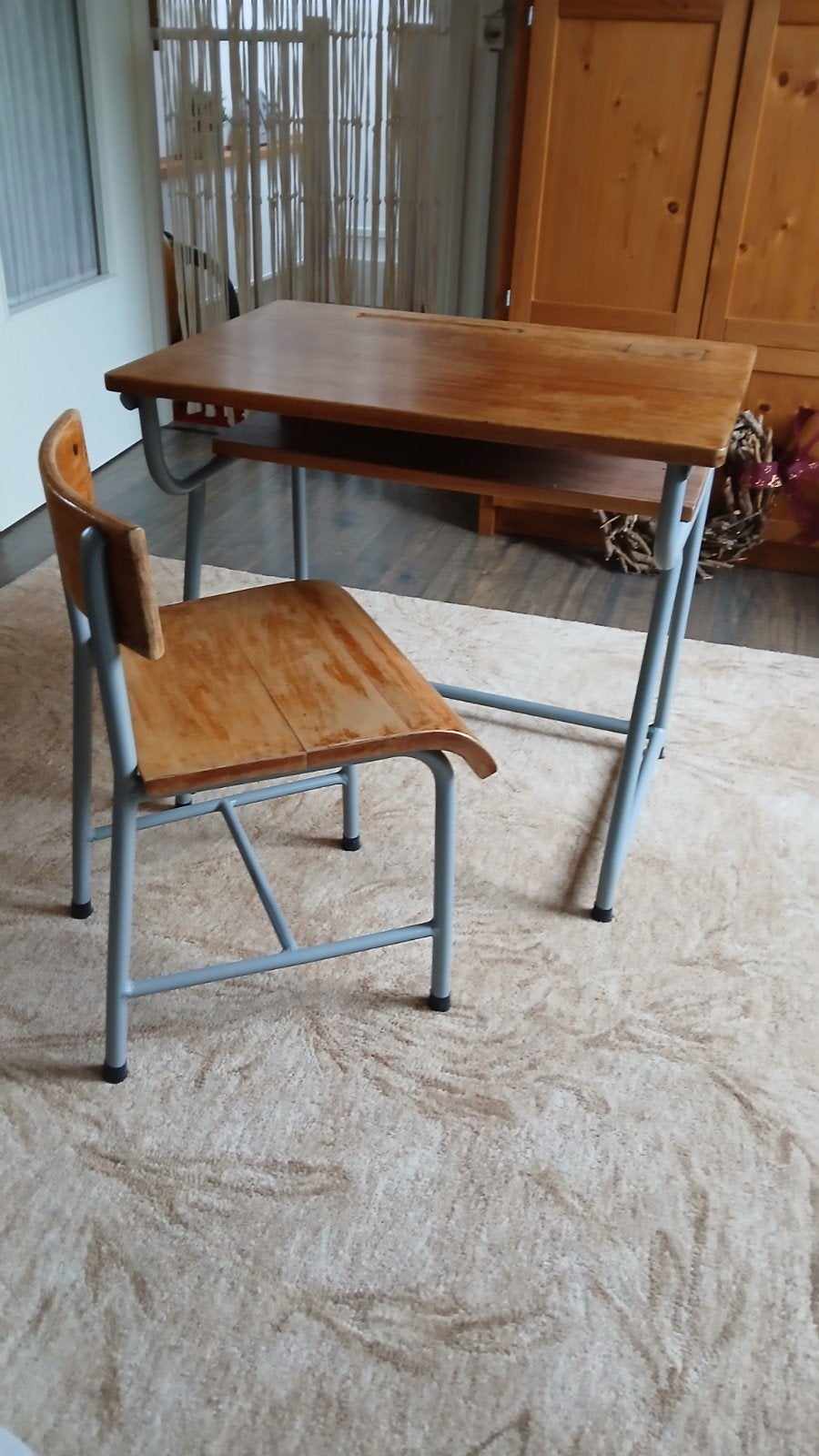 oud vintage schooltafeltje en stoeltje D2, Ophalen
