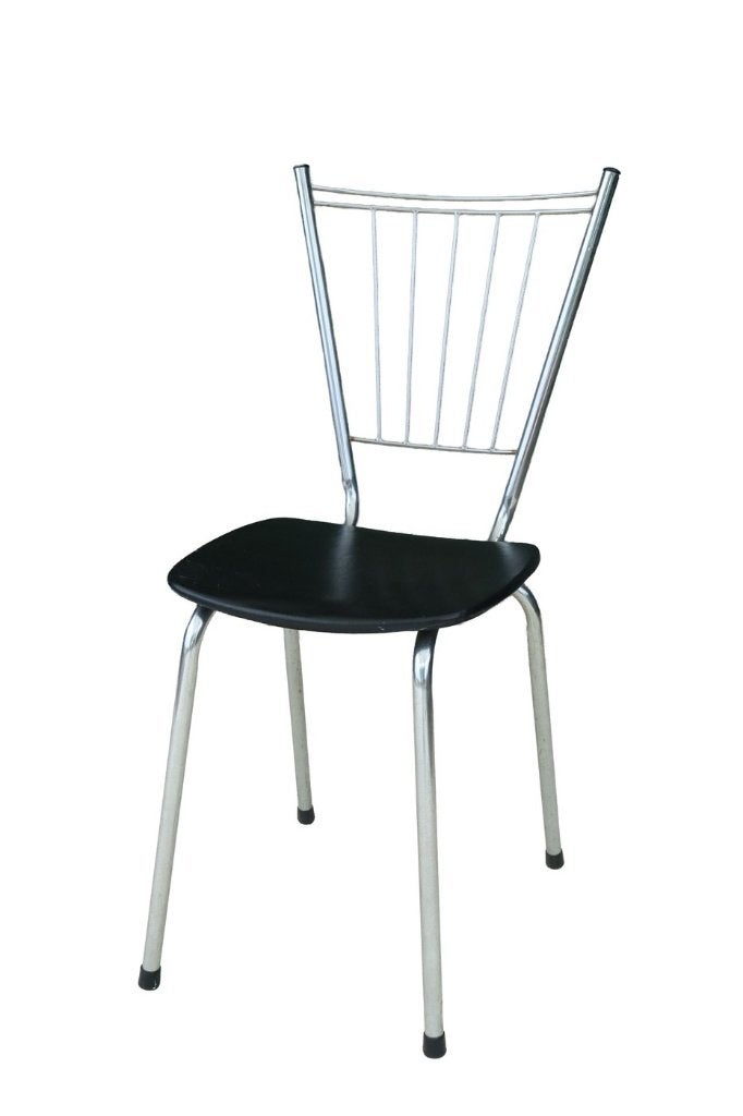 Vintage Soudeurop keukenstoel chroom en zwart, Ophalen, Zwart, Eén, Industrieel, Retro, jaren 60-70