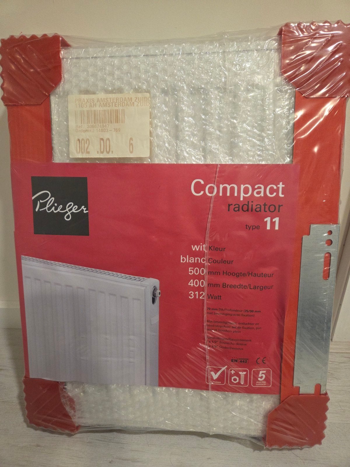 Plieger compact radiator nieuw 500x400mm 312 Watt, Ophalen, 30 tot 80 cm, Radiator, Nieuw