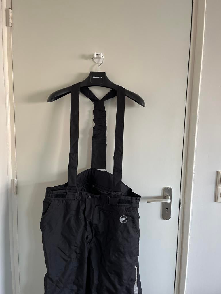 Zwarte motorbroek met bretels, Motoren, Ophalen of Verzenden, Tweedehands, Broek | textiel