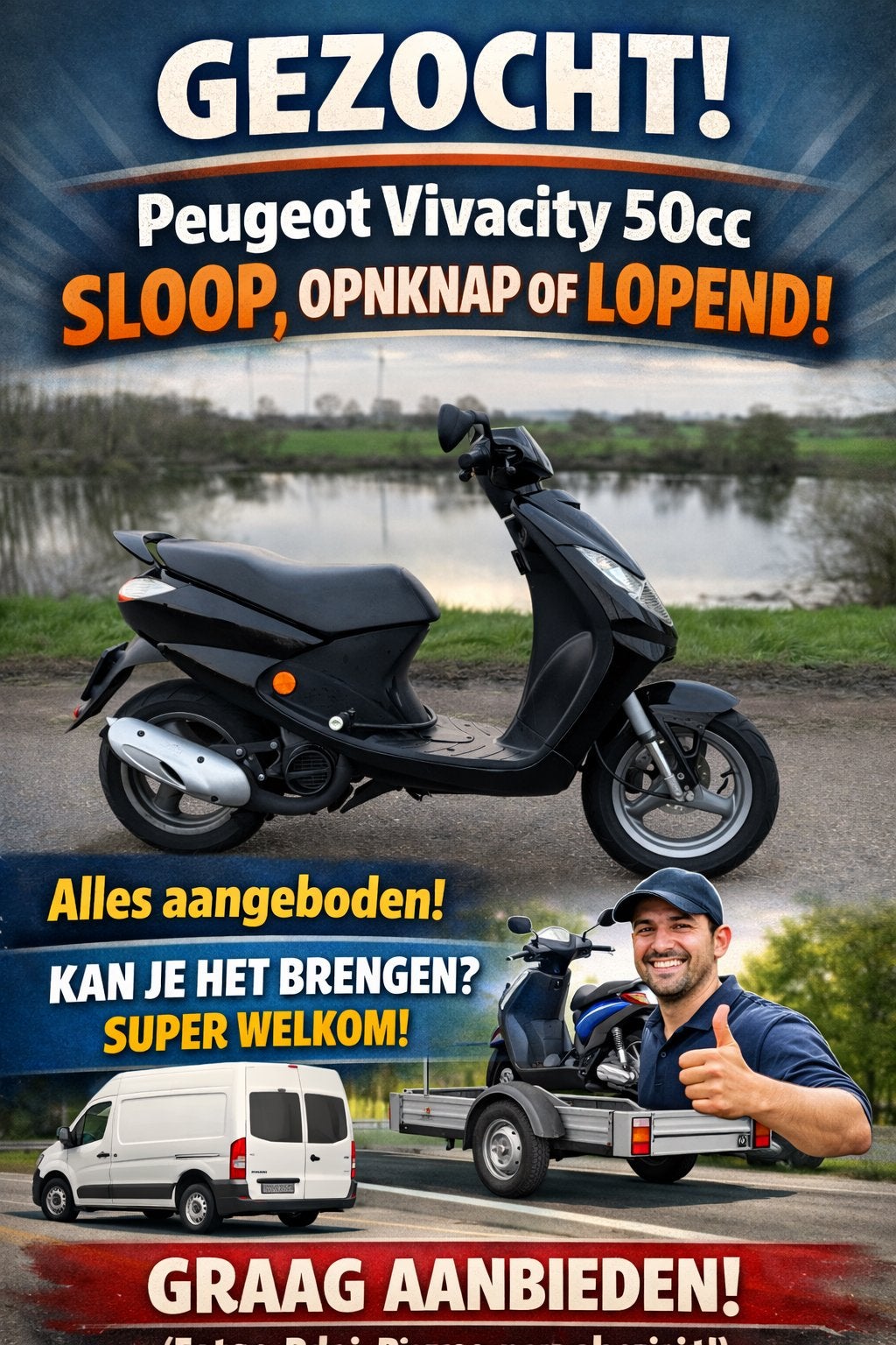 Peugeot Vivacity / onderdelen GEZOCHT, Ophalen of Verzenden, Tweetakt, Vivacity