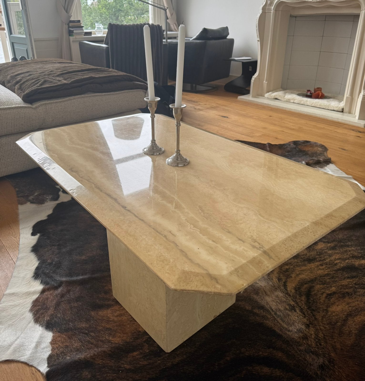 Salontafel marmer, Huis en Inrichting, Tafels | Salontafels, Ophalen, Zo goed als nieuw